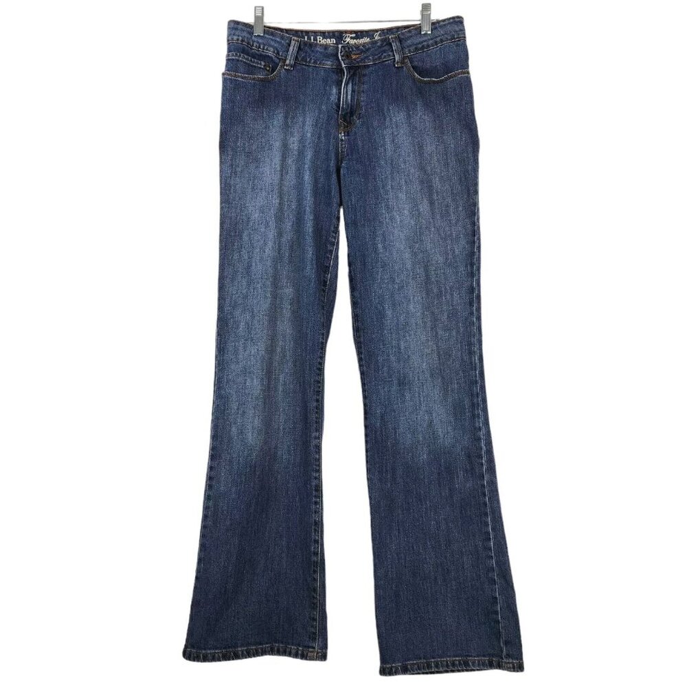 L.L. Bean Women's Favorite Jean Size 12-M/T Blue Medium Wash Straight Leg Jeans